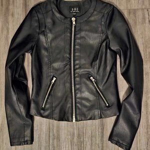 New Woman Design Vegan Leather Zip up Jacket